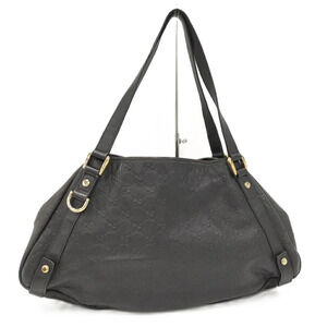 Gucci Abbey Handbag Guccissima Leather Black